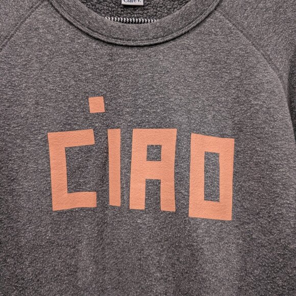 Clare V. Ciao Gray Sweatshirt Lightweight Medium Anthropologie - Picture 4 of 6